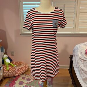 Tommy Hilfiger navy blue and red striped dress